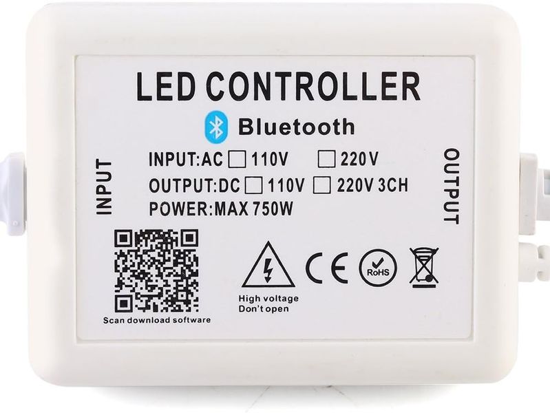 Bluetooth контролер для світлодіодної стрічки RGB GreenSun 750 Вт з ІЧ пультом 1481 фото