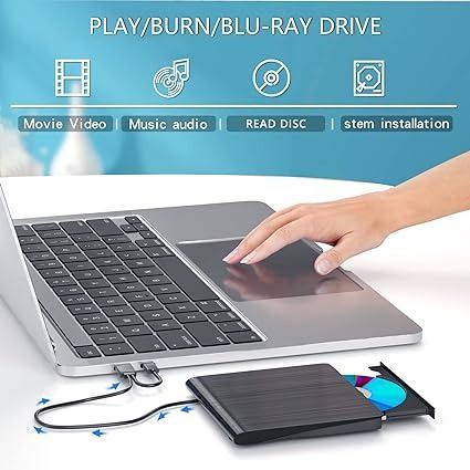 Зовнішній USB-привід DWD, CD, Blue Ray для комп'ютера на Windows, MacBook 0069 фото