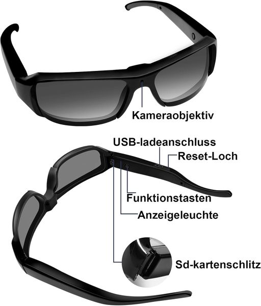 Сонцезахисні спортивні окуляри з екшн камерою LXMIMI HD 1080P 1482 фото