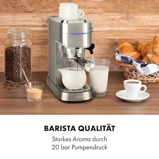 Кофеварка рожковая Klarstein Futura Espressomaker 1450 Вт, серебристый (10035183) 10035183 фото