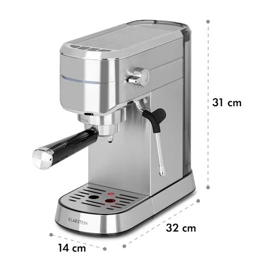 Кавоварка рожкова Klarstein Futura Espressomaker 1450 Вт, сріблястий (10035183) 10035183 фото