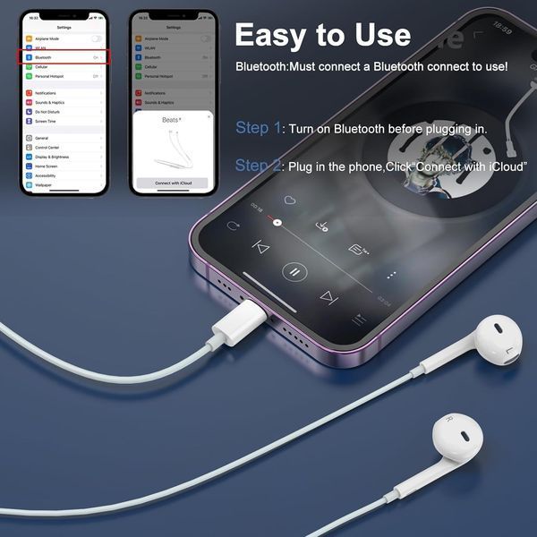 Дротові навушники Cablex для iPhone з роз'ємом Lightning (2 шт) T1237 фото