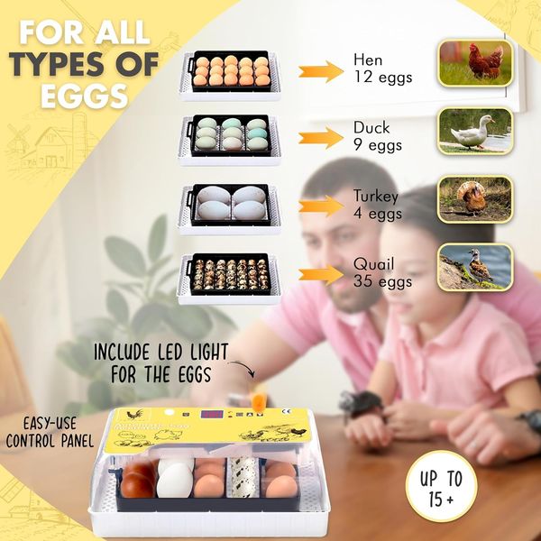 Автоматичний ікубатор для яєць 15-20 курячих яєць Chikers 0452 фото