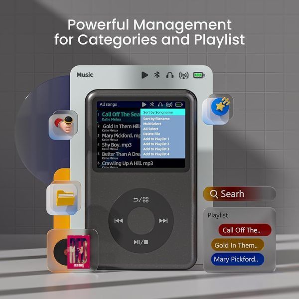 Портативний міні-HiFi-плеєр Bluetooth Mp3-плеєр Walkman  T1251 фото