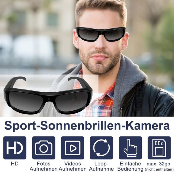 Солнцезащитные спортивные очки с экшн камерой LXMIMI HD 1080P 1482 фото
