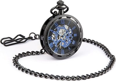 Одноциферблатний механічний ручний кишеньковий годинник Sewor, чорний 0825 фото