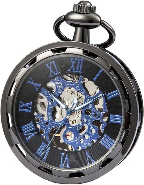 Одноциферблатные механические ручные карманные часы Sewor, черные 0825 фото