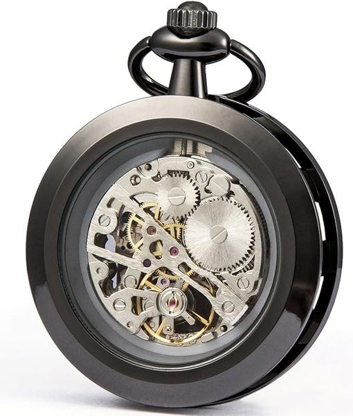 Одноциферблатний механічний ручний кишеньковий годинник Sewor, чорний 0825 фото