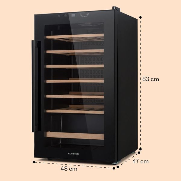 Винний холодильник Klarstein Barossa 32 Uno 95 л (10041395), чорний 10041395 фото