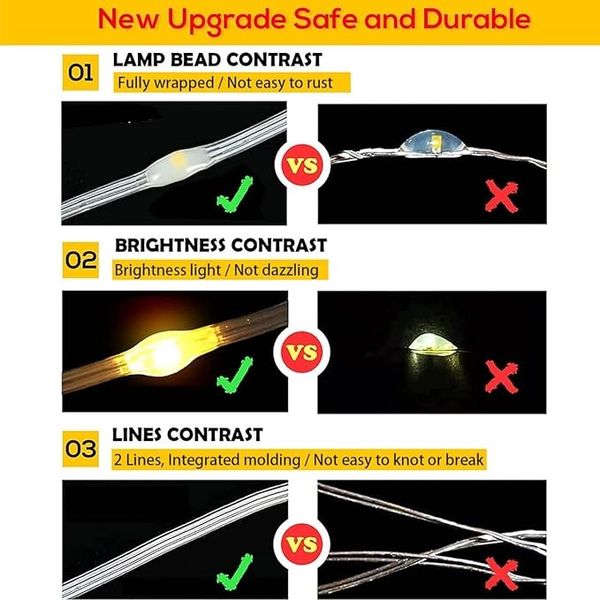 Светодиодные гирлянды 4шт по 5м (50 LED в 1) Ventdest на батарейках 0524 фото