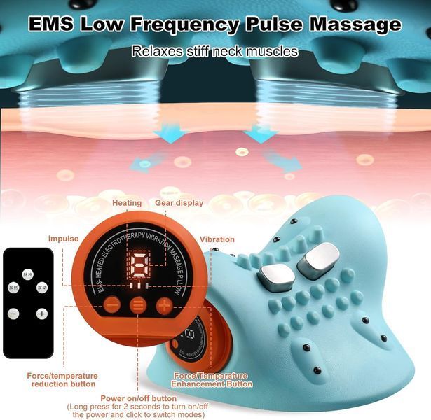 Бездротовий масажер для шиї з підігрівом EPROICKS EMS  T1114 фото