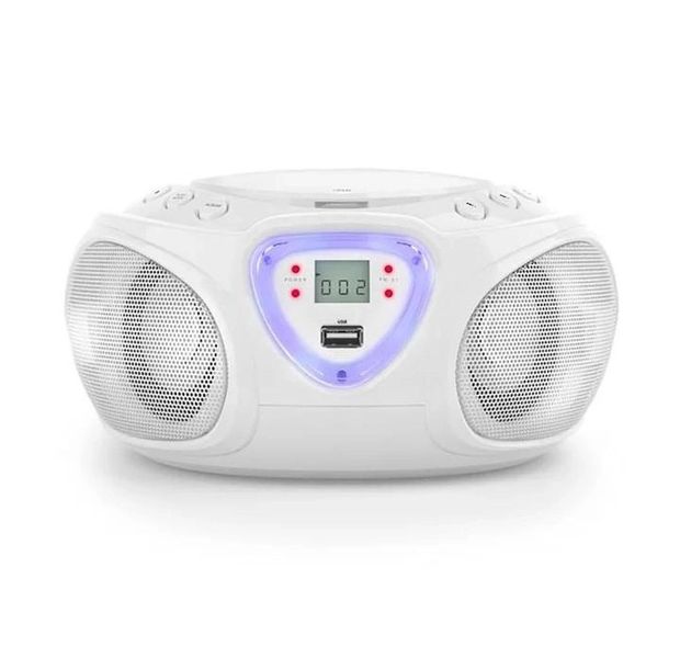 Бумбокс Auna Roadie CD, FM-радіо Bluetooth, білий (10029813) 10029813 фото