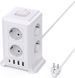 Подовжувач із заземленням 6 розеток Sameriver Multifunctional Power Strip ZYC03 з 4 USB Т1325 фото 1