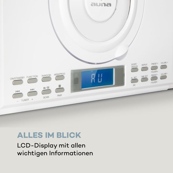 Стереосистема Auna Wallie Microsystem CD, FM,  Bluetooth, USB (10033228) 10033228 фото