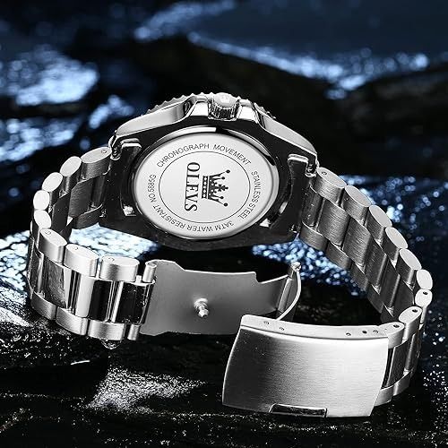 Кварцовий наручний годинник для чоловіків з нержавіючої сталі з датою Olevs G5885GB 0826 фото