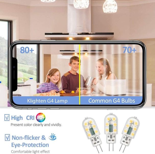 Світлодіодні лампи 10 шт Klighten G4, 3 Вт, 300 лм, натуральний білий (4000 К) 0916 фото