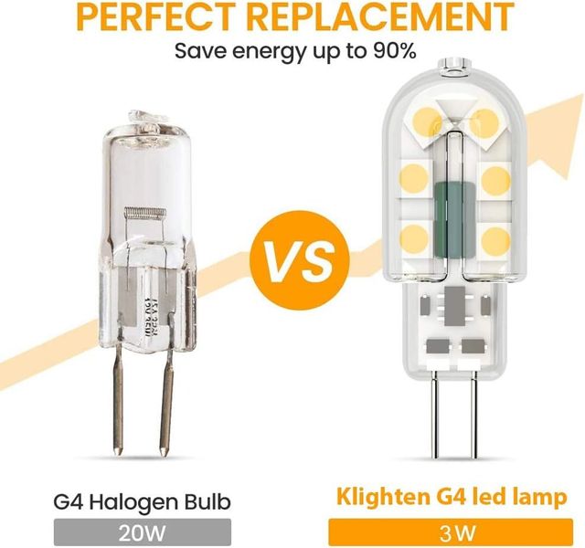 Светодиодные лампы 10 шт Klighten G4, 3 Вт, 300 лм, натуральный белый (4000 К) 0916 фото