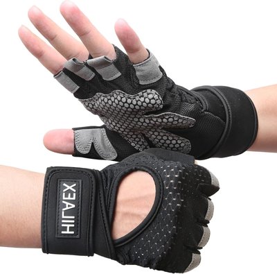 Перчатки для тяжелой атлетики и фитнесса Hilaex (размер S), черные 0663 фото