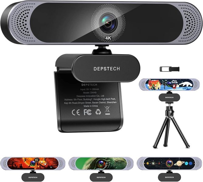 Веб-камера 8Мп Depstech DW49 4K с микрофоном, автофокусом и штативом 0288 фото