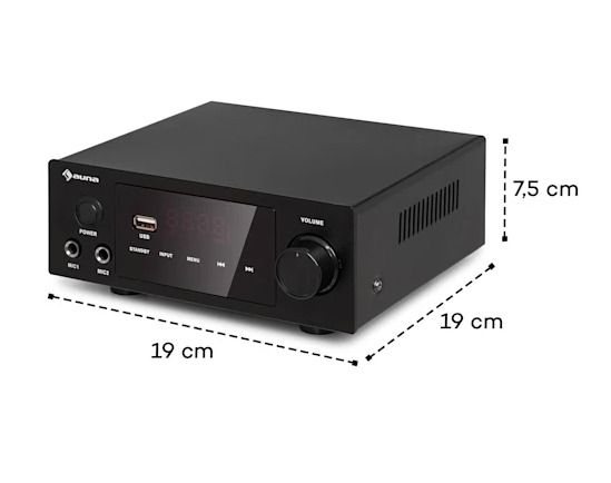 Стереоусилитель Auna Hi-Fi Auna AMP-2 DG 2x50 Вт RMS, Bluetooth/USB (10035179) 10035179 фото