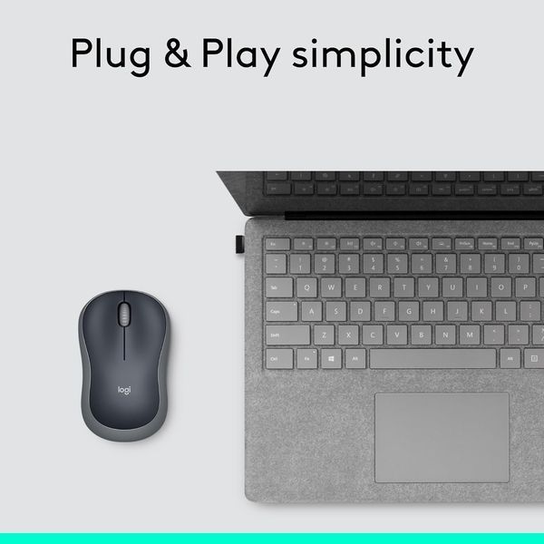 Бездротова миша Logitech M185 Swift Grey (910-002225) T3567 фото
