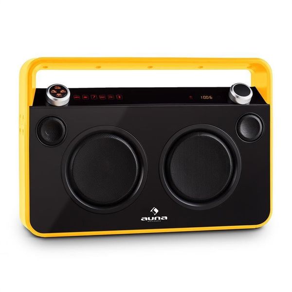 Бумбокс радіо Auna Bebop ghetto blaster USB Bluetooth AUX MIC FM з акумулятором (10028660) 10028660 фото
