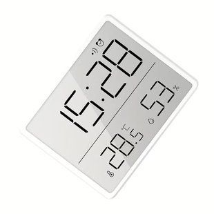 Цифровые магнитные LCD-часы с термометром и гигрометром для стола стены и холодильника T3952 фото