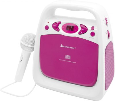 Детское радио, CD/USB-плеер Soundmaster KCD50PI с функцией караоке, розовый m62-1 фото