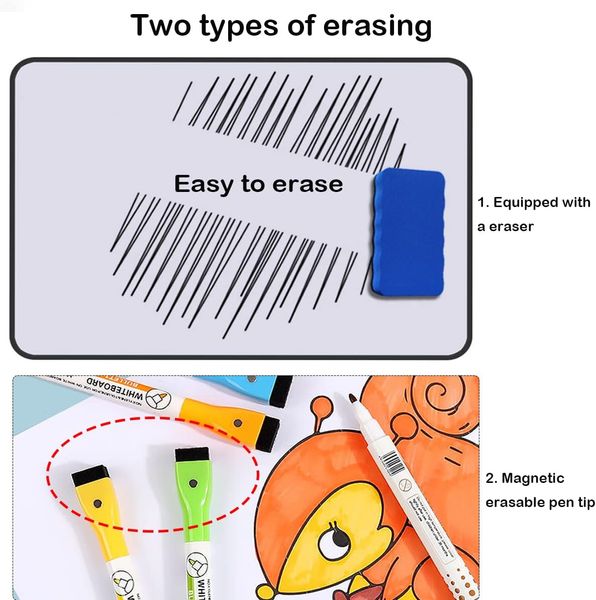 Портативна двостороння дошка для сухого стирання для малювання в школі та вдома 1894 фото