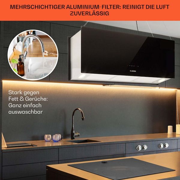 Витяжка кухонна острівна Klarstein Kronleuchter XL 90 165 Вт, чорний (10033108) 10033108 фото