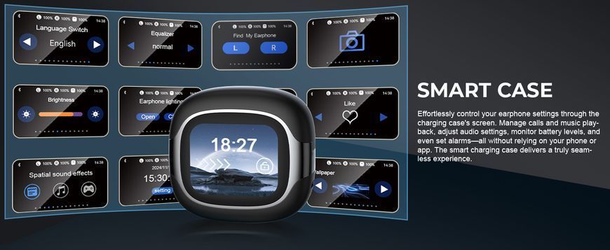 Навушники ERAZER AI для перекладу мов LCD-екран 150 мов T1720 фото
