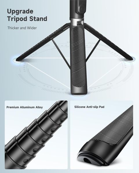 Штатив-селфи-палка 2 в 1 RISEOFLE Rfltp180 (180 см) с Bluetooth-пультом и креплением 1/4" T3481 фото
