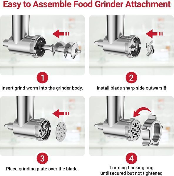 Насадка-мясорубка с комплектом металлических насадок для миксера KitchenAid T0389 фото