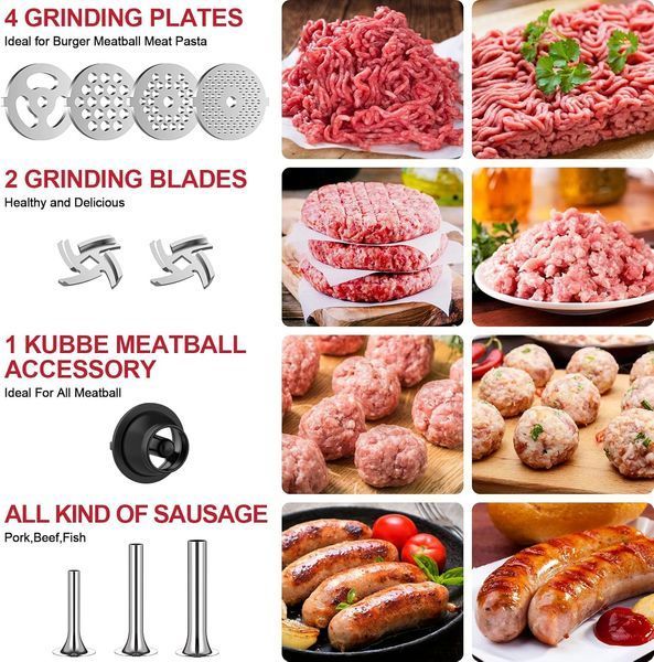 Насадка-мясорубка с комплектом металлических насадок для миксера KitchenAid T0389 фото