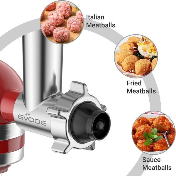 Насадка-мясорубка с комплектом металлических насадок для миксера KitchenAid T0389 фото