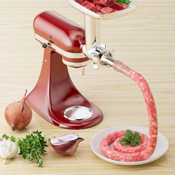 Насадка-мясорубка с комплектом металлических насадок для миксера KitchenAid T0389 фото