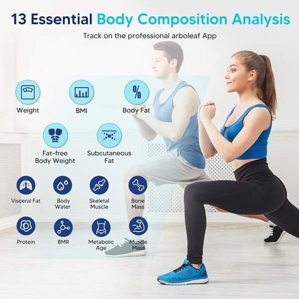 Смарт-ваги arboleaf CS20H White з Bluetooth та аналізом 13 показників тіла T2987 фото