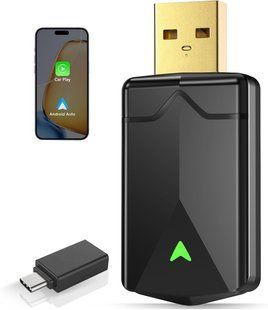 Беспроводной адаптер 2-в-1 CarPlay и Android Auto ZOUHOE (5.8GHz Wi-Fi, BT 5.3) T3571 фото