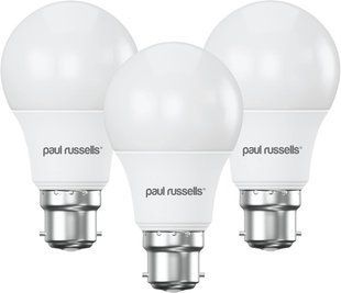 Набор LED ламп paul russells A60 B22 8W (60W) 6500K 3 шт. T3383 фото