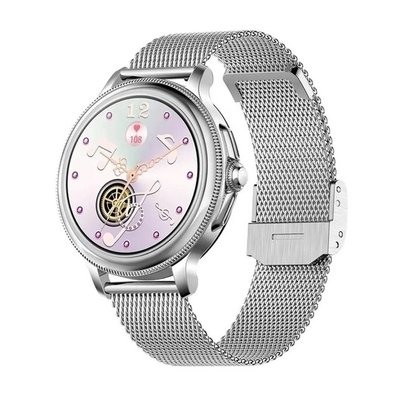 Женские смарт часы, умный браслет Smart Caring Fashion Plus, серебряный 1018 фото