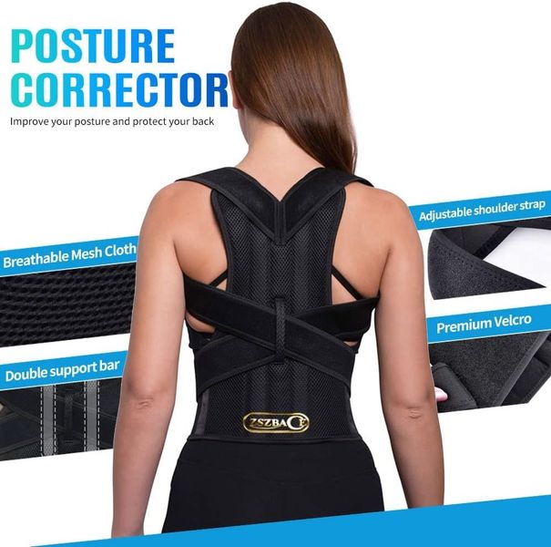 Пояс-корректор для поддержания спины для мужчин и женщин размер M (80-95 см), черный 0920-m фото