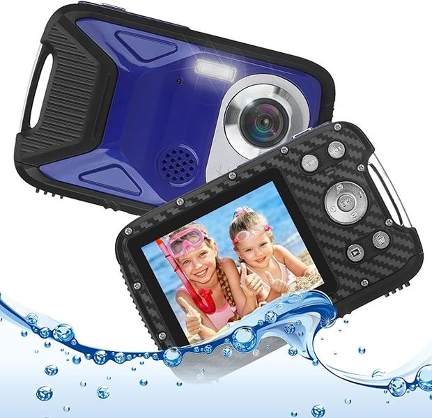 Водонепроникна цифрова камера Heegomn для дітей, Full HD, 8х зум, 16Мп (синій) 0118 фото