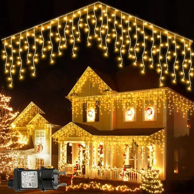 Зовнішні новорічні вогні, 10M 400 світлодіодів, водонепроникні IP44, 8 режимів 0459 фото