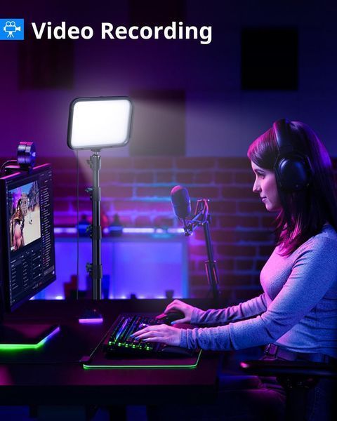 Студийные светильники с регулируемым штативом и шаровой головкой UBeesize 2-Pack RGB T1434 фото