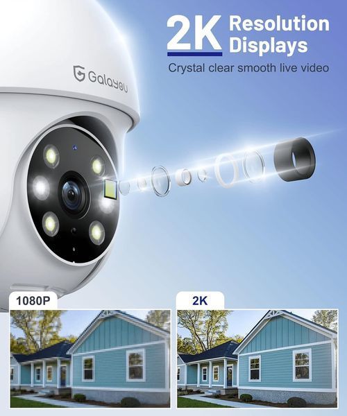 IP-камера видеонаблюдения GALAYOU Y4 2K Outdoor 360&deg; WiFi White T3237 фото