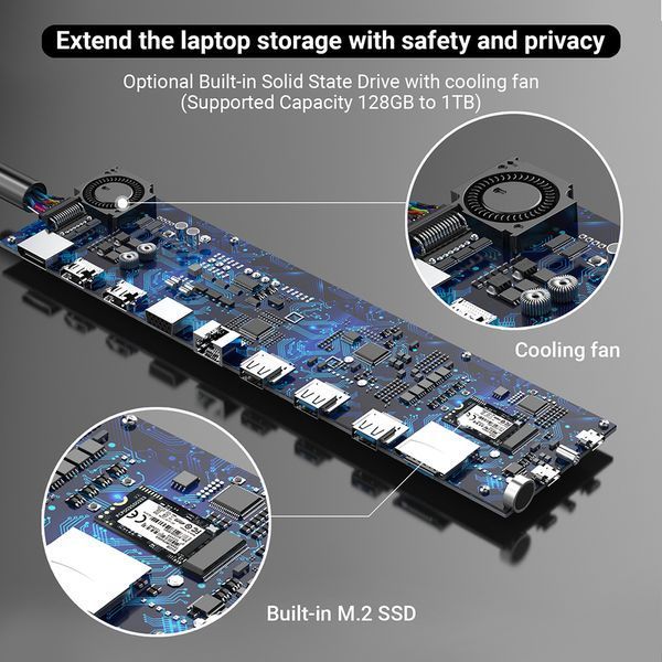 Док-станция USB-C 14-в-1 для ноутбуков Apple MacBook, HP, Dell, Surface и Huawei MT4004 фото