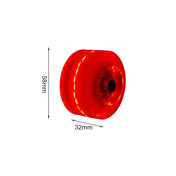 Комплект колес 8 шт. 58 мм X 32 мм для роликовых коньков SECRET DESIRE, с красной подсветкой 0964 фото