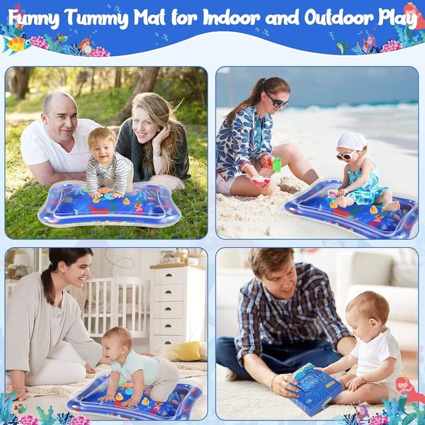 Развивающий надувной коврик для младенцев и малышей Tummy Time от 3 до 24 месяцев 0779 фото
