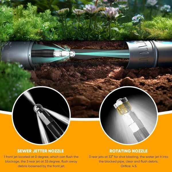 Шланг для очистки труб Ampvolts 30 м для Karcher (K2-K7) T2024 фото