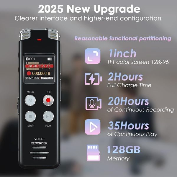 Цифровой диктофон с функцией записи и воспроизведения EVISTR L357 USB 128 ГБ T2445 фото